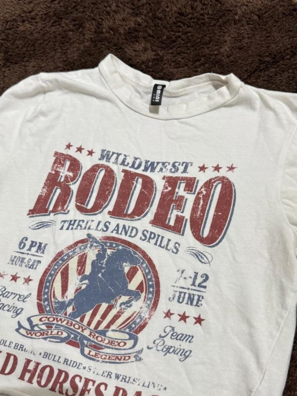 White Western Rodeo Crop Top - Picture 2 of 3